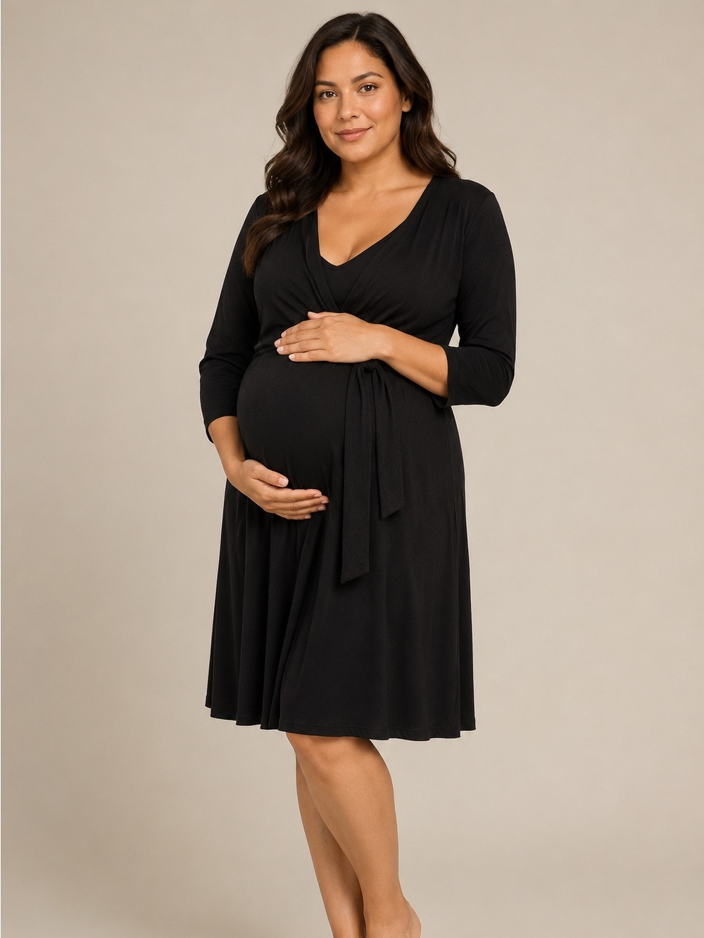 Isabella Oliver Second Snuggle Black Front Tie Maternity Nursing Dress Size 12